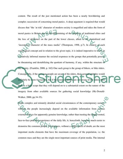 Role of the Media in the Demonisation of the Bikers