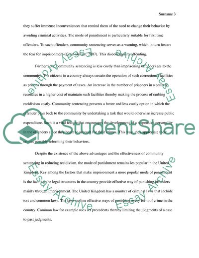 Why Community Sentences are not Used Frequently in Place of Prison