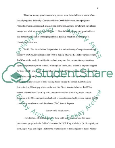 Afterschool programs for kids in saudi arabia