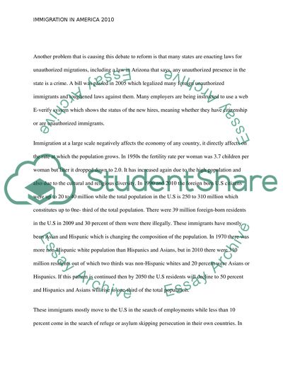 Immigration in America 2010