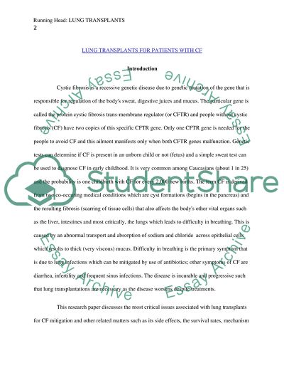 Lung Transplant for Patients with Cystic Fibrosis
