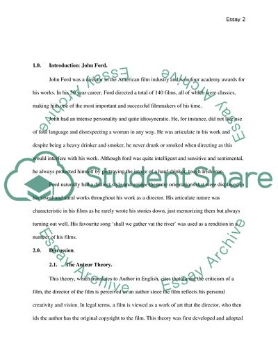 Film-making by John Ford