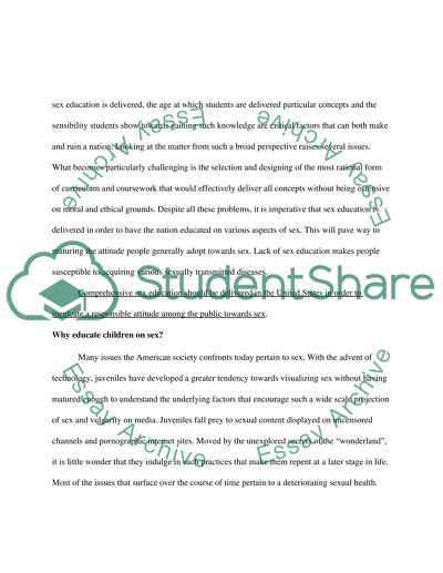 Why Comprehensive Sex Education Should Be Taught in the United States