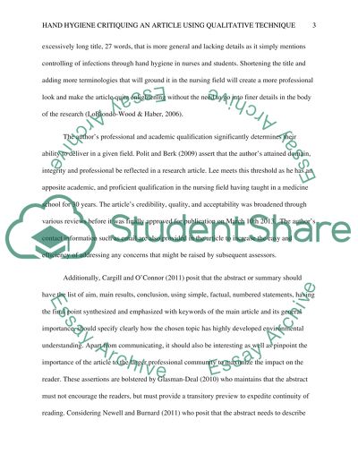 Factors Affecting Perception of Students on Hand Hygiene