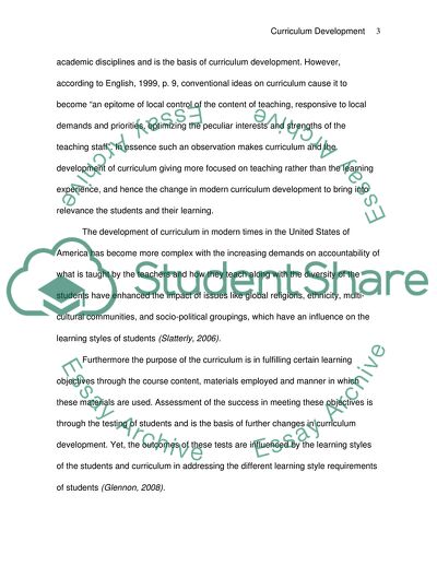 Curriculum Development and Learning Styles