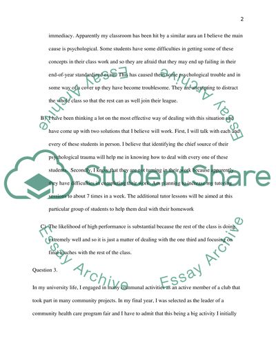 Major Questions in Tutoring