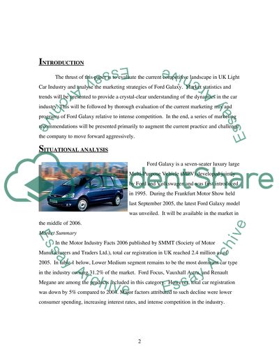 Marketing Strategies of Ford Galaxy