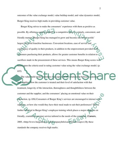 Customer Centrality of Burger King