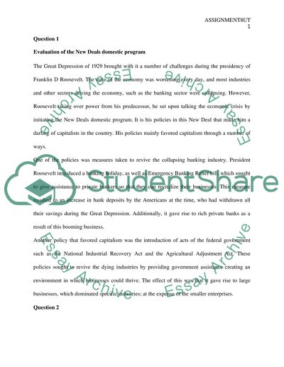 Evaluation of the New Deals Domestic Program