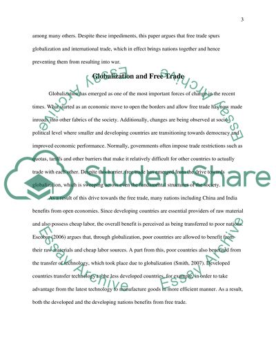 Free Trade Stops War