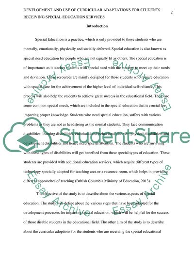 Development and Use of Curricular Adaptations for Students Receiving Special Education Services