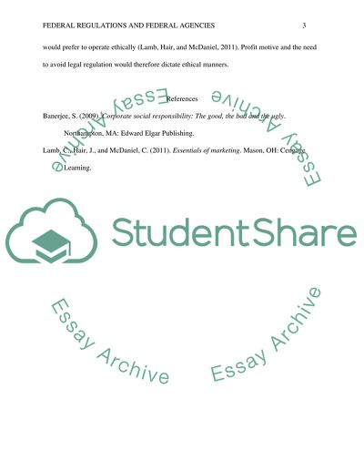 Federal regulations and federal agencies