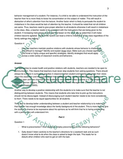 Behavior Management in Classroom