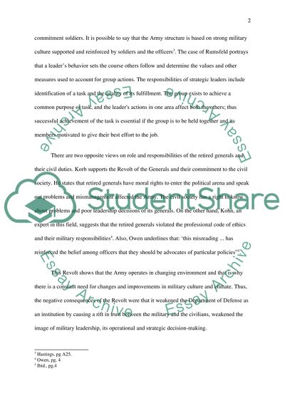 Generals Revolt on Rumsfeld