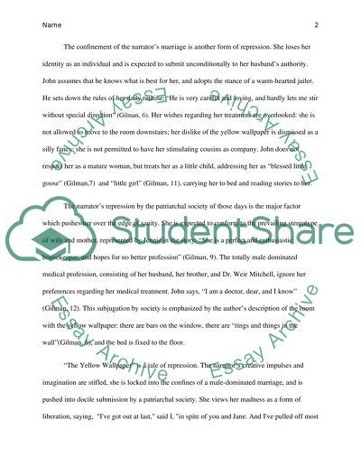 Literary Analysis of The Yellow Wall Paper