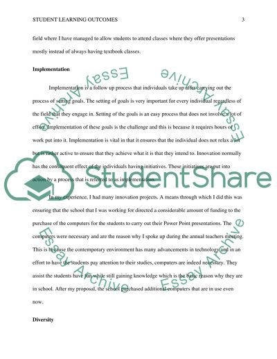 Student Learning Outcomes