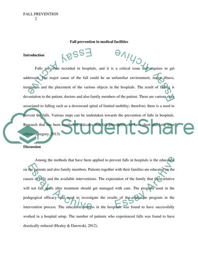 Fall Prevention in Medical Facilities