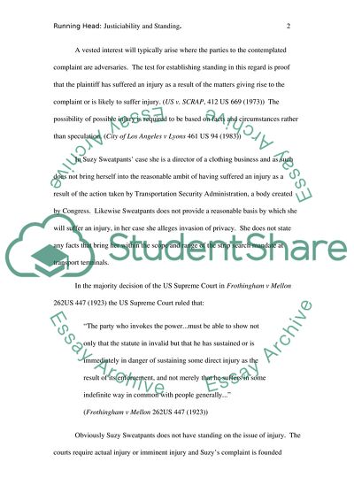 Justiciability and Standing Analysis