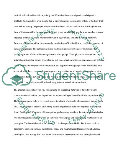 Analysis of An Integrative Theory of Inter Group Conflict by Tajfel & Turner