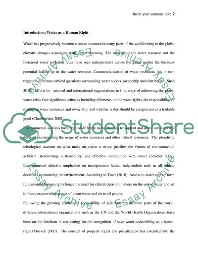 Water as a Human Right