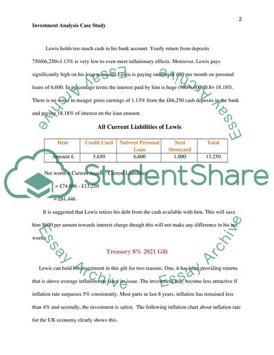 Financial Analysis of Mark Lewis