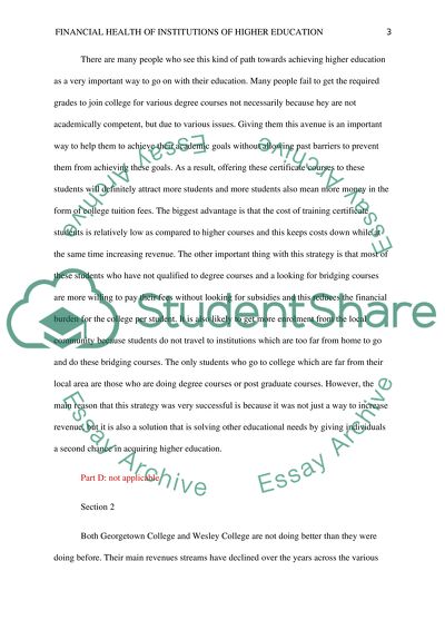 Financial Health of Institutions Of Higher Education