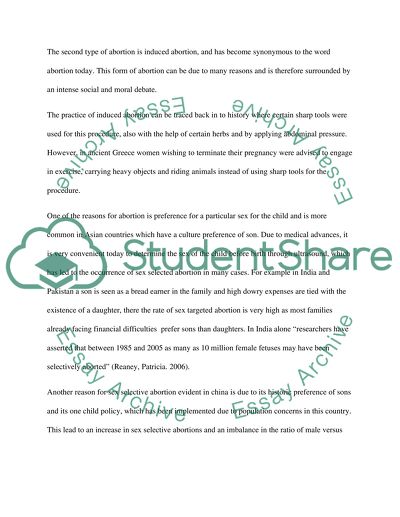 Statistics and Legalization of Abortion