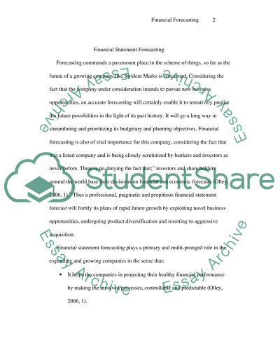 Financial Statement Forecasting