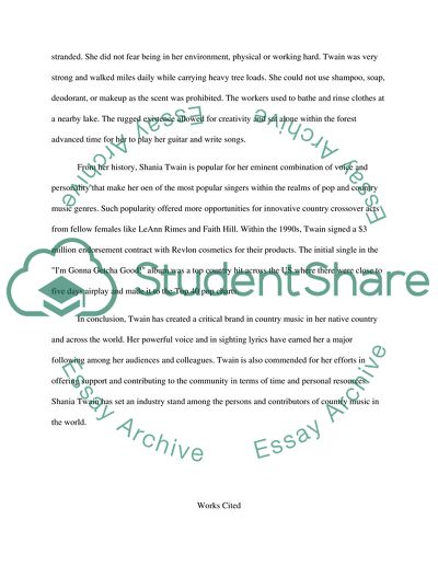 Shania Twain and Her Music