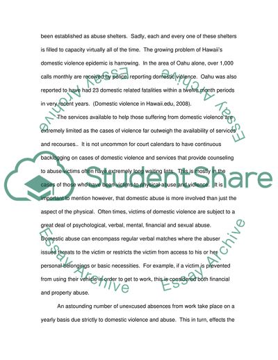 The Issue of Domestic Violence