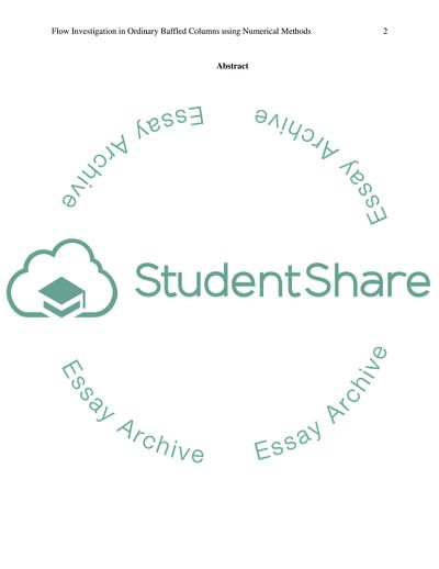Flow Investigation in Ordinary Baffled Columns Using Numerical Methods