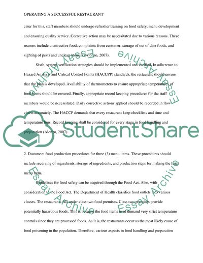 Operating a Successful Restaurant