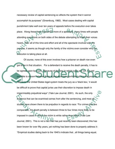 Disparities in Race and Capital Punishment