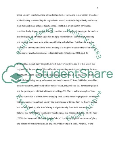 The body as artistic and cultural expression