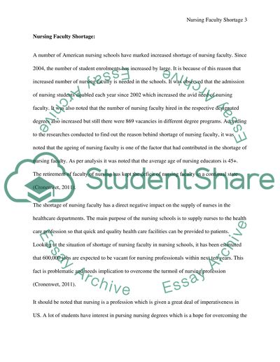 Impact of Nursing Faculty Shortage in the Nursing Field