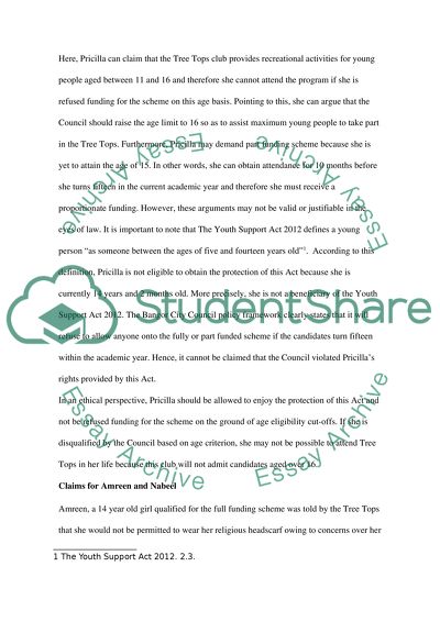 The Youth Support Act 2012, Claims for Pricilla