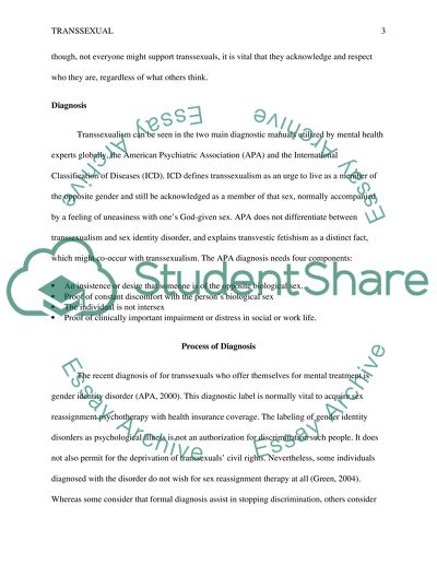 Issues of Transsexualism