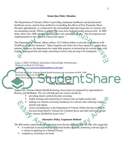 Suicide Rates Among Veterans