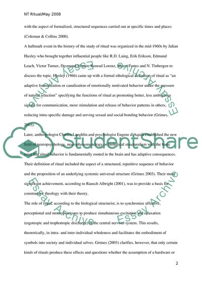 Rituals as a Part of Everyday Human Action