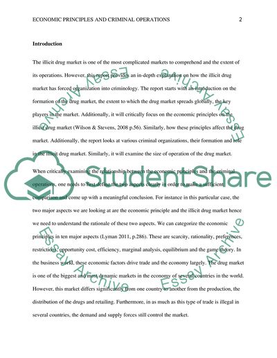 Economic Principles and Criminal Operations