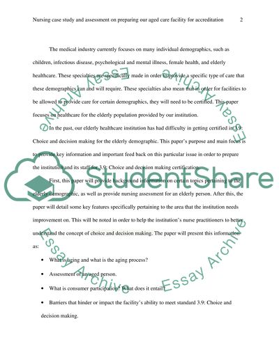 Nursing and assessment on preparing our aged care facility for accreditation