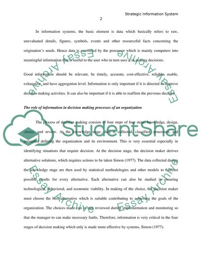 Strategic Information System in an Organization