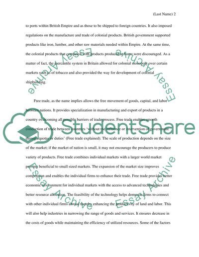 Mercantilism and Free Trade