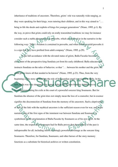 Sundiata: An Epic of Old Mali