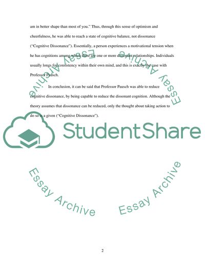 Cognitive Dissonance (Social and Cultural Contexts of Behavior)