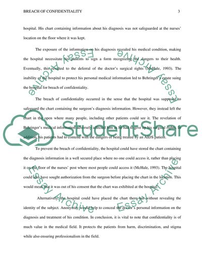 Breach of Confidentiality