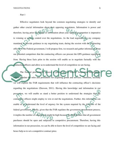 Contract and Purchase Negotiation