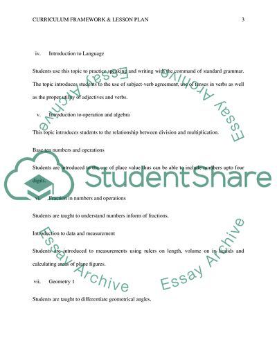 Common Course Assignment: Lesson Plan and Curriculum Framework