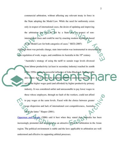 Arbitration System in Australia