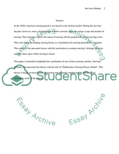 Deliberative Nursing Process Model